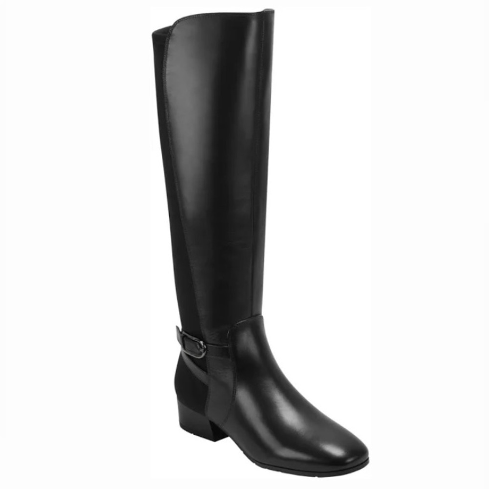 NWT Easy Spirit Debut Tall Black Leather Boots 11W